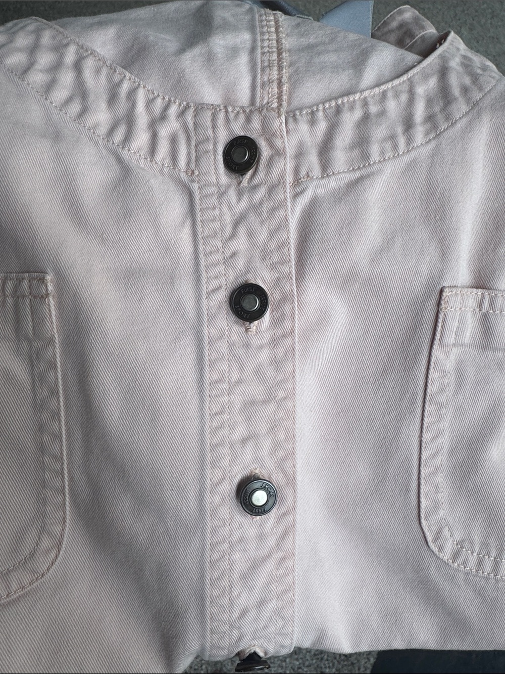 First Issue Light Pink Button-Front Short Sleeve Top - Picture 13 of 13